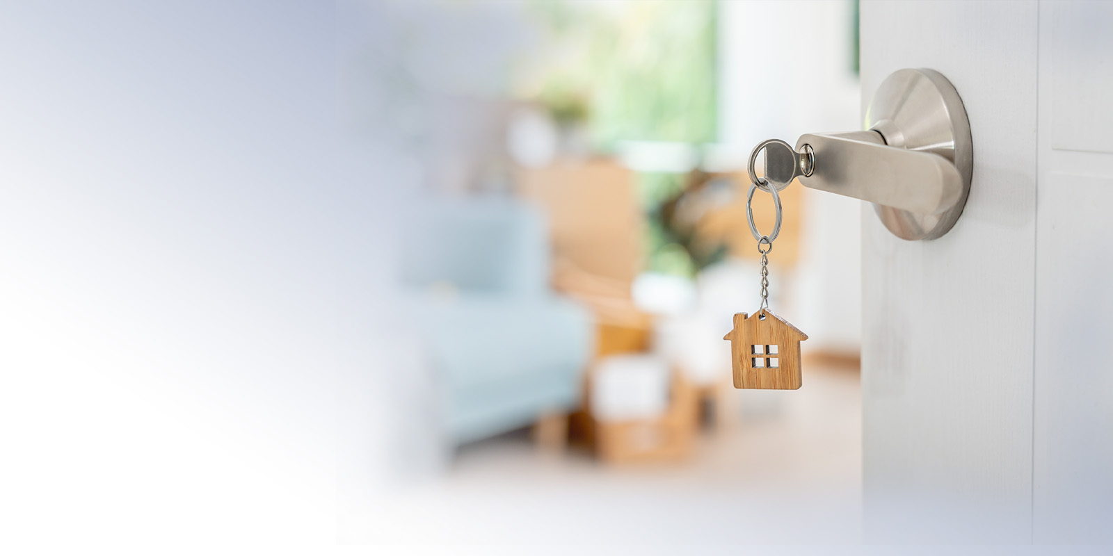 Door with keys in the lock